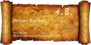 Anton Bartal névjegykártya